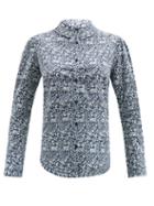 Batsheva - X Laura Ashley Cambrie Cotton Blouse - Womens - Blue Multi