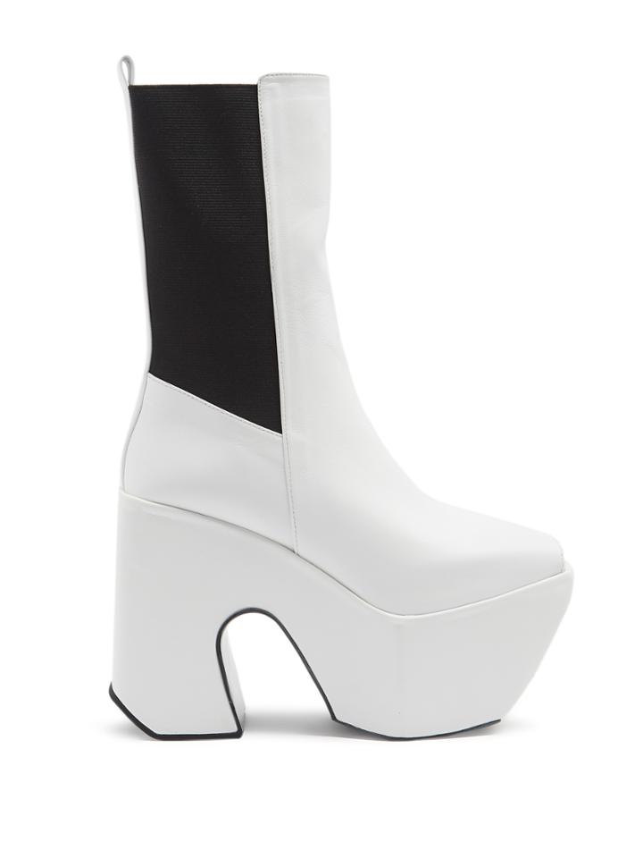 Marques Almeida Open-toe Leather Platform Boots
