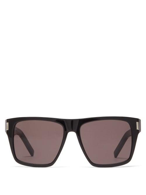 Matchesfashion.com Saint Laurent - Oversized Square Acetate Sunglasses - Womens - Black