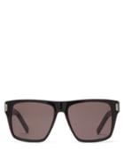 Matchesfashion.com Saint Laurent - Oversized Square Acetate Sunglasses - Womens - Black