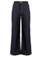 Matchesfashion.com Bliss And Mischief - Arrow High Waist Wide Leg Jeans - Womens - Indigo