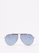 Dior - Motif Lenses Metal Aviator Sunglasses - Mens - Silver Grey
