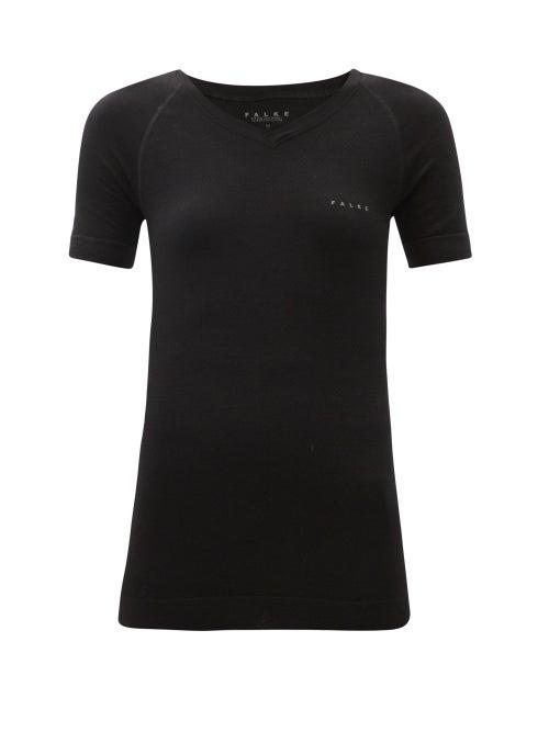 Matchesfashion.com Falke - Wool Tech Light Wool-blend T-shirt - Womens - Black