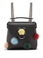 Fendi Fur Pompom-embellished Mini Leather Backpack