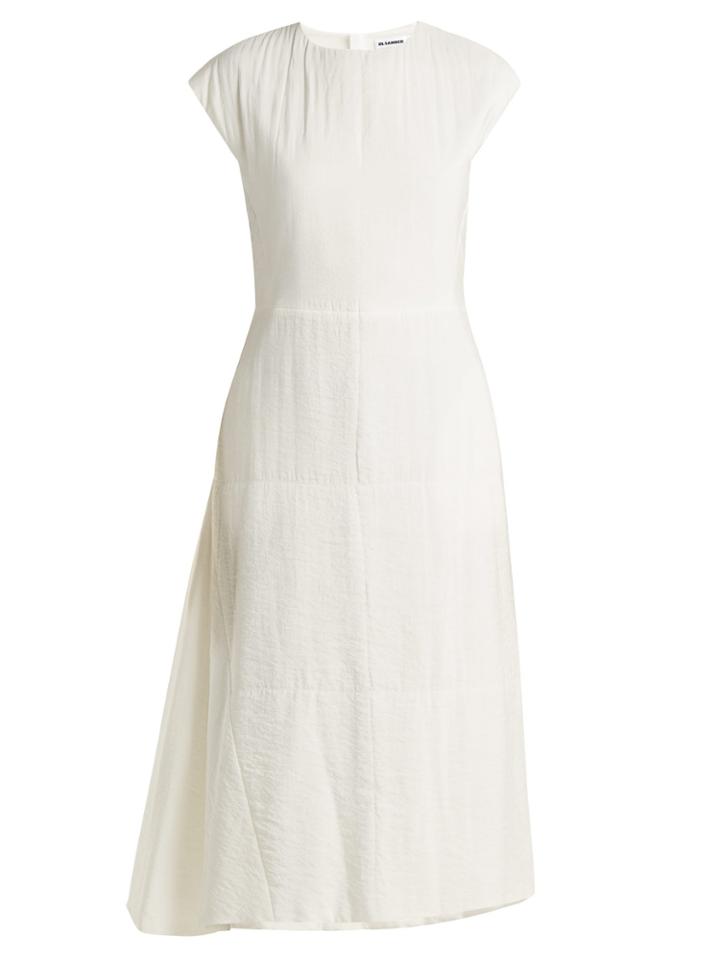 Jil Sander Fioretto Silk-blend Midi Dress