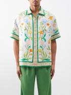 Casablanca - L'arche Fleure Silk Cuban-collar Shirt - Mens - Multi
