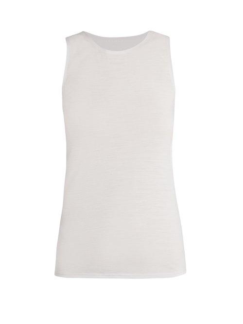 Matchesfashion.com Aeance - Round Neck Wool Blend Performance Tank Top - Womens - Light Grey