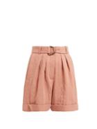 Matchesfashion.com Masscob - Carbet Pleated High Rise Shorts - Womens - Orange