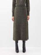 Cefinn - Sasha Wool-blend Midi Skirt - Womens - Gold