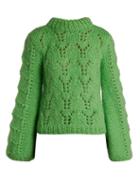 Matchesfashion.com Ganni - Julliard Mohair And Wool Blend Sweater - Womens - Green