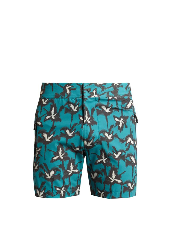 Everest Isles Drauper Explosion Palm-print Swim Shorts