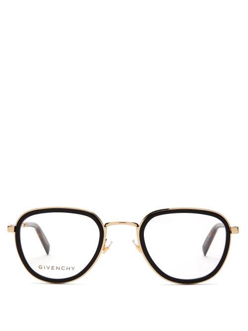 Matchesfashion.com Givenchy - D-frame Metal & Acetate Glasses - Womens - Black Gold