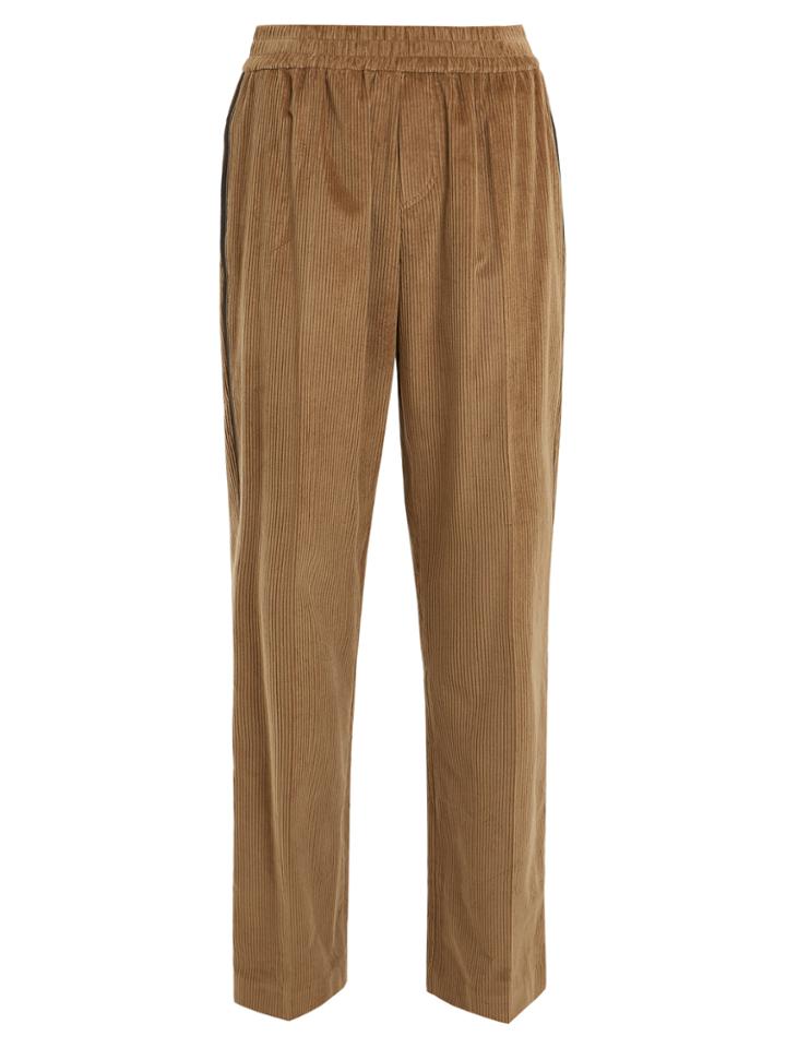 Brunello Cucinelli Side-stripe Wide-leg Corduroy Trousers