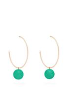 Matchesfashion.com Irene Neuwirth - Gumball Chrysoprase & 18kt Gold Hoop Earrings - Womens - Green