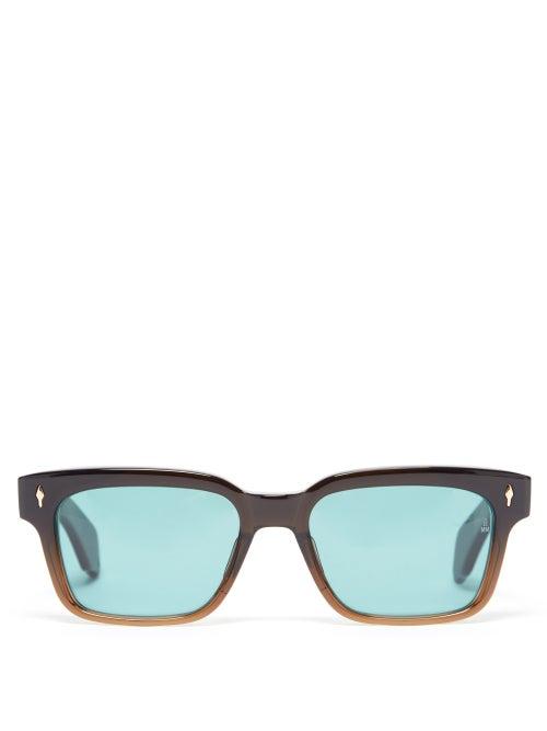 Jacques Marie Mage - Molino 55 Square Acetate Sunglasses - Mens - Bronze