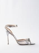 Mach & Mach - Double Bow 110 Crystal-embellished Pvc Pumps - Womens - Silver