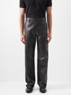1017 Alyx 9sm - Flap-pocket Leather Trousers - Mens - Black