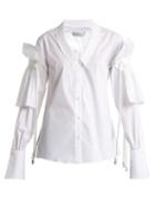 Matchesfashion.com Palmer//harding - Removeable Ruffle Long Sleeved Shirt - Womens - White