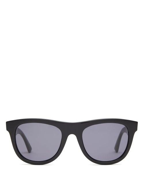 Matchesfashion.com Bottega Veneta - D Frame Acetate Sunglasses - Womens - Black Grey