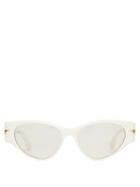 Matchesfashion.com Bottega Veneta - Cat Eye Acetate Sunglasses - Womens - Ivory