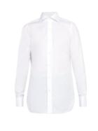 Matchesfashion.com Finamore 1925 - Spread Collar Cotton Twill Shirt - Mens - White