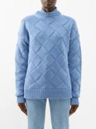 Giuliva Heritage - The Clara Woven Wool-blend Sweater - Womens - Blue