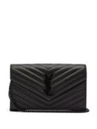Matchesfashion.com Saint Laurent - Chain-strap Quilted Grained-leather Shoulder Bag - Womens - Black