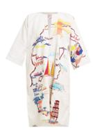 Matchesfashion.com Kilometre Paris - Our Mediterranean Tour Linen Kaftan - Womens - White Multi