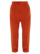Matchesfashion.com Raey - Exaggerated Tapered Leg Corduroy Trousers - Mens - Dark Orange