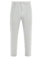 Matchesfashion.com Homme Pliss Issey Miyake - Straight-leg Pleated-jersey Trousers - Mens - Light Grey