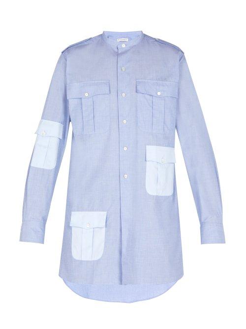 Matchesfashion.com Jw Anderson - Long Contrast Pocket Cotton Shirt - Mens - Blue