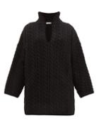 Matchesfashion.com Balenciaga - Cable Knit Wool Sweater - Womens - Black