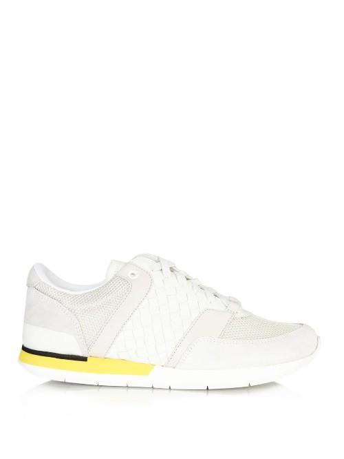 Bottega Veneta Mist Intrecciato Leather Trainers