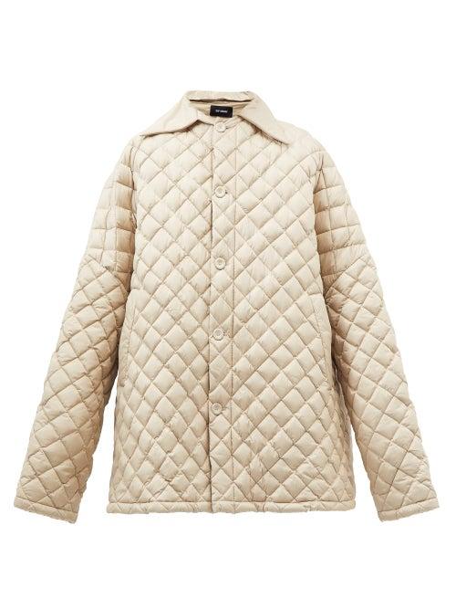 Raf Simons - Oversized Diamond-quilted Nylon Overcoat - Mens - Beige