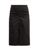 Matchesfashion.com No. 21 - Ruched Duchesse Satin Midi Skirt - Womens - Black