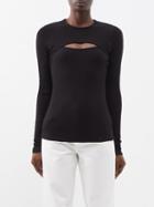 Agolde - Lyza Cutout Jersey Top - Womens - Black