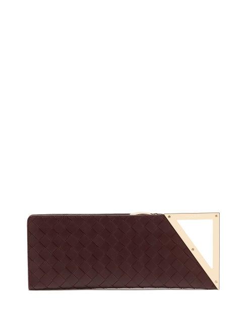 Matchesfashion.com Bottega Veneta - Bv Rim Intreciatto Leather Clutch - Womens - Brown