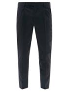 Mens Rtw Barena Venezia - Titanane Wool-blend Sharkskin Suit Trousers - Mens - Navy