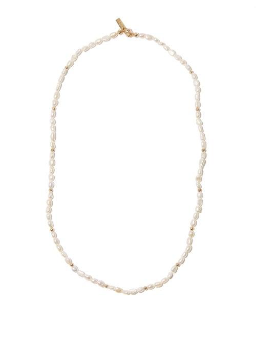 Mens Jewellery Liou - Agata Baroque-pearl & Gold-plated Necklace - Mens - White