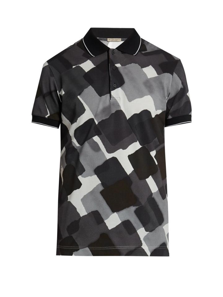 Bottega Veneta Abstract-print Cotton Polo Shirt