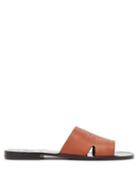 Matchesfashion.com Loewe - Anagram Embossed Leather Slides - Womens - Tan
