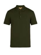Matchesfashion.com Burberry - Logo Embroidered Cotton Piqu Polo Shirt - Mens - Green Multi