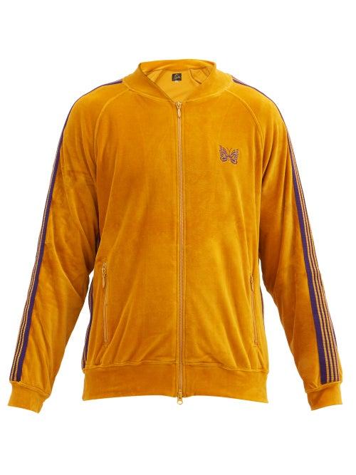 Matchesfashion.com Needles - Butterfly-embroidered Cotton-blend Track Jacket - Mens - Yellow