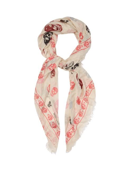 Alexander Mcqueen Skull-print Silk-blend Scarf