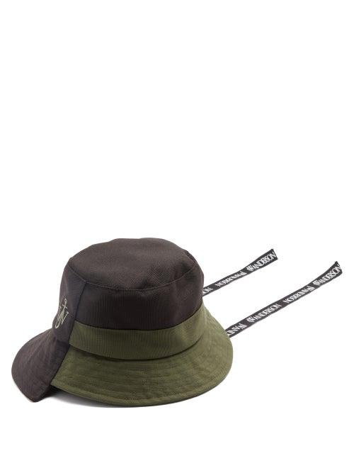 Matchesfashion.com Jw Anderson - Asymmetric Recycled-canvas Bucket Hat - Mens - Black Multi