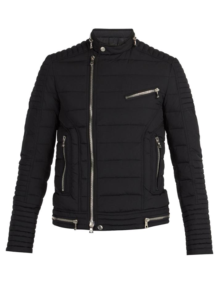Balmain Quilted Down Biker Jacket