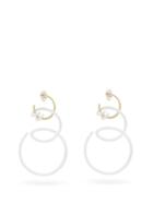 Matchesfashion.com Bea Bongiasca - Double Curl Vine Crystal & 9kt Gold Earrings - Womens - White Gold
