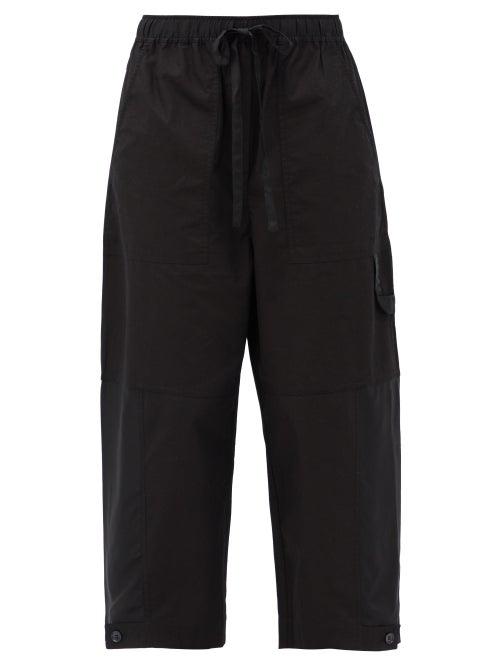 Matchesfashion.com Lee Mathews - Birder Panelled Cotton Wide-leg Trousers - Womens - Black