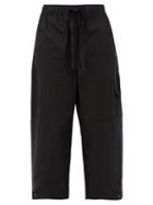 Matchesfashion.com Lee Mathews - Birder Panelled Cotton Wide-leg Trousers - Womens - Black