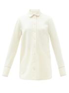 Matchesfashion.com Jil Sander - Felted Wool-jersey Longline Shirt - Womens - Ivory